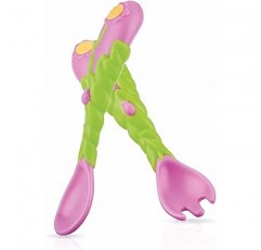 Nuby Flower Child Stainless Steel Cutlery Set Nuby 꽃 아이 스테인레스 스틸 칼 붙이 세트