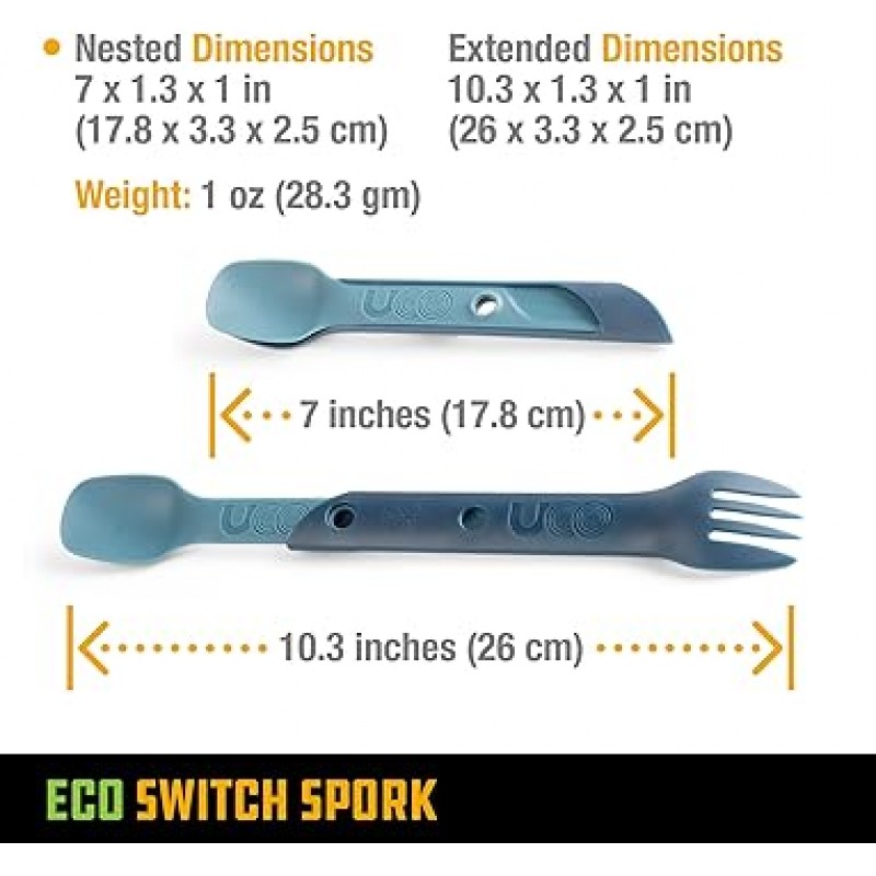 UCO 리사이클 에코 스위치 스포크 캠프 용품 세트 2점 오션 블루