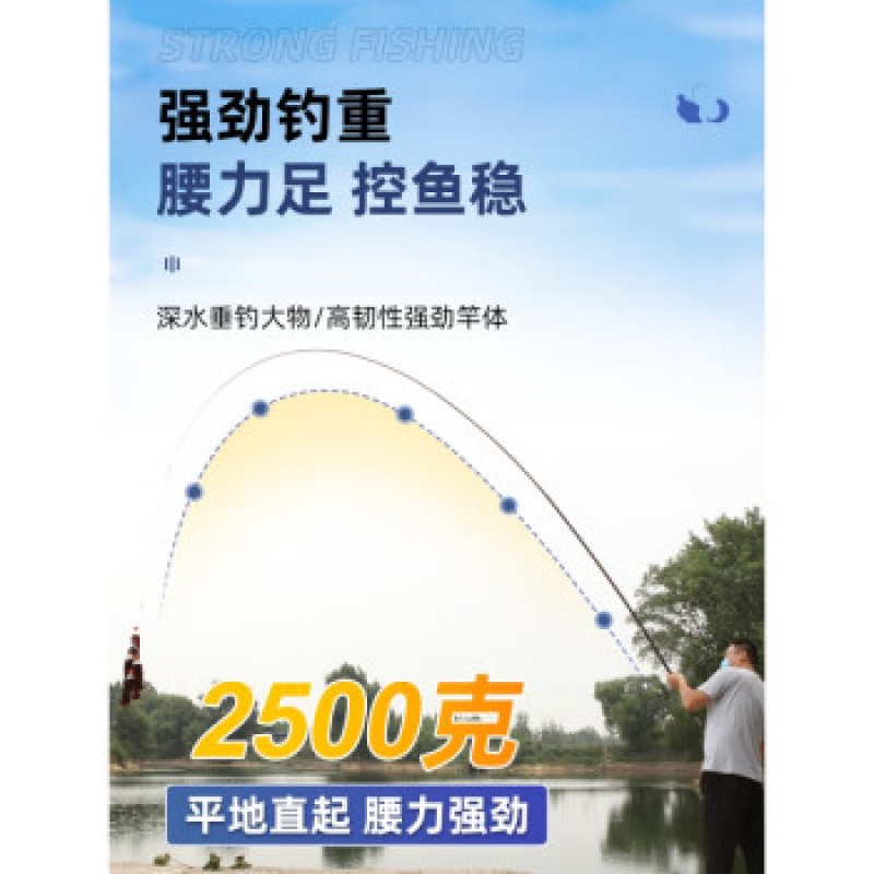 Kaiyue 전통 긴 낚싯대, 초경량 및 초경질 낚싯대, 핸드로드 [짧은 섹션 28 조정] 12 미터 + 앞 2 섹션 + 하드 약간 + 하오