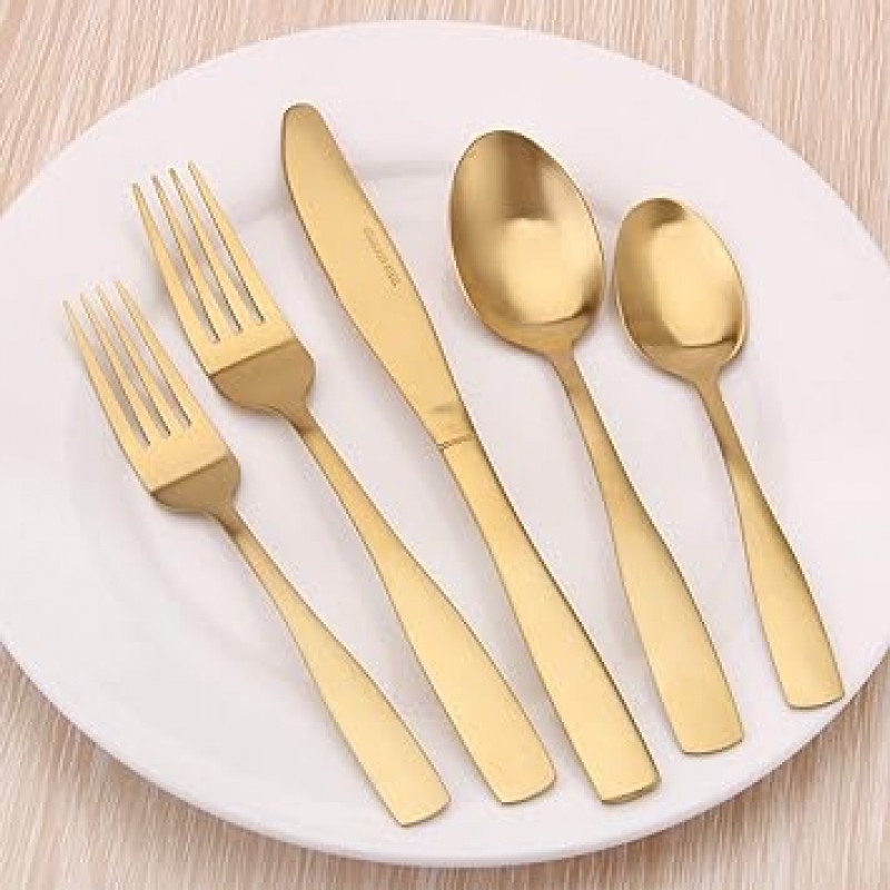 실버 Flatware 세트 20 조각 스테인레스 스틸 Flatware 세트 Flatware 칼 세트 서비스 4 주방 용품 식기 세척기 안전