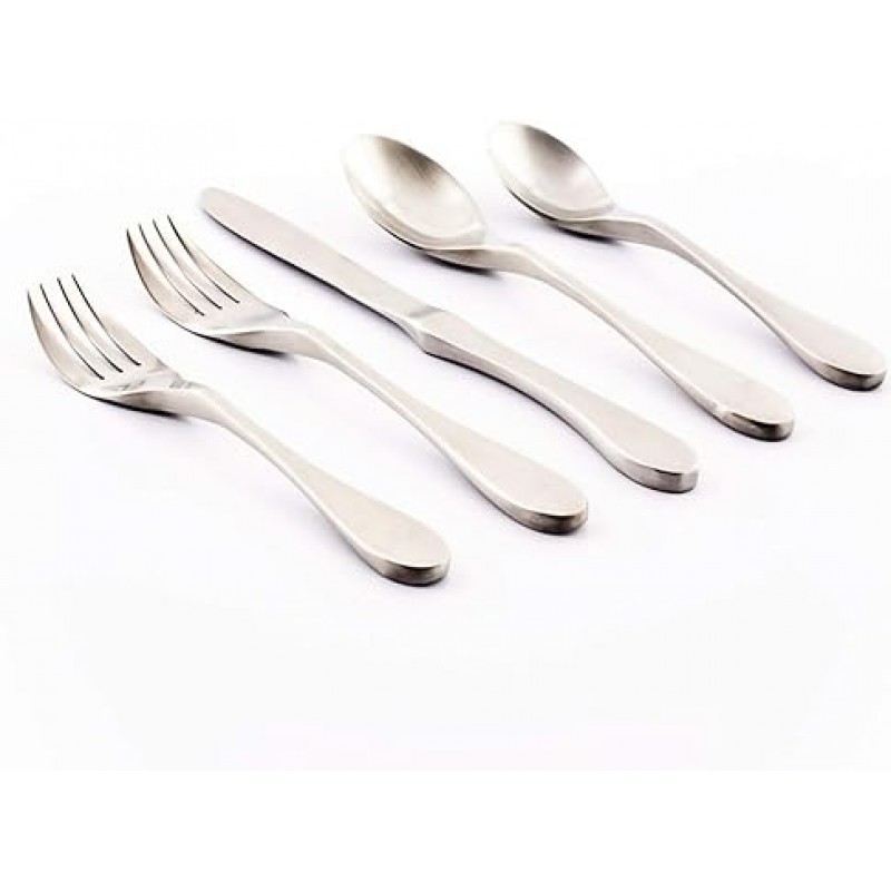 Knork Matte 20피스 식기류 세트, Silver by Knork Flatware