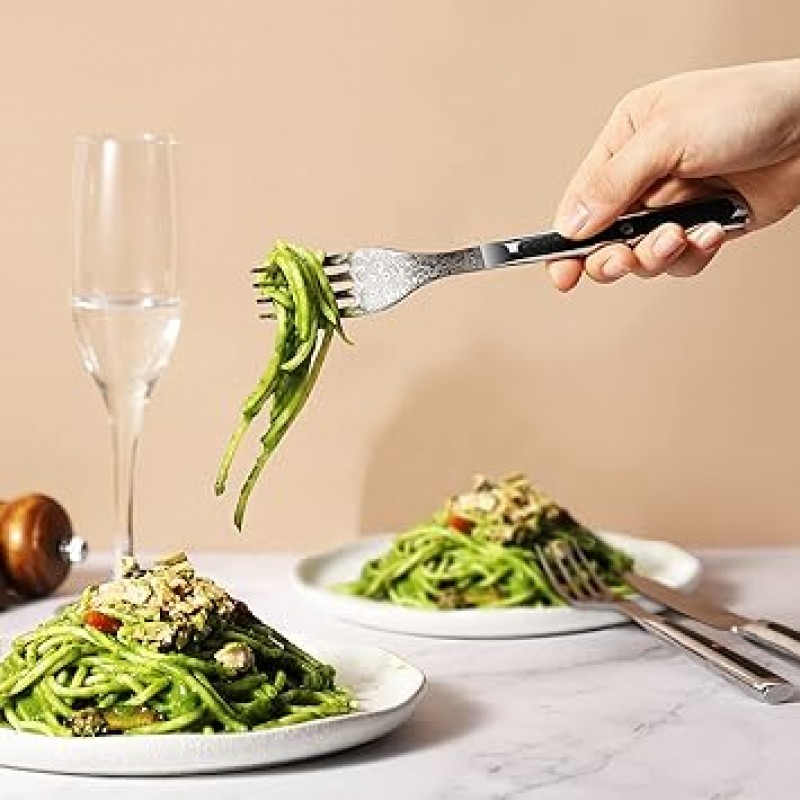 순네코 스테이크 나이프, 포크, 4피스 세트, 73단 다마스쿠스, 카라트리 세트, 스타일리쉬, 가정용, 카라트리 고급, 방청, 디너 나이프 포크, 식기 악세서리, 조리도구, 주방용품, 신생활, 결혼선물, 집들이, 선물, 생일