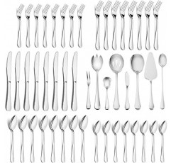 은 식기 세트, Haware 48-piece Flatware 세트, 스테인레스 스틸 칼 붙이 세트 서비스 for 8, 8 개, Serving 식기, 미러 Finished, 식기 세척기 안전