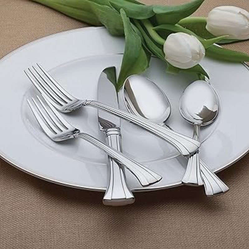 Waterford Mont Clare 18/10 스테인리스 스틸 65 – 개 세트, 12인용 서비스 by Waterford Fine Flatware