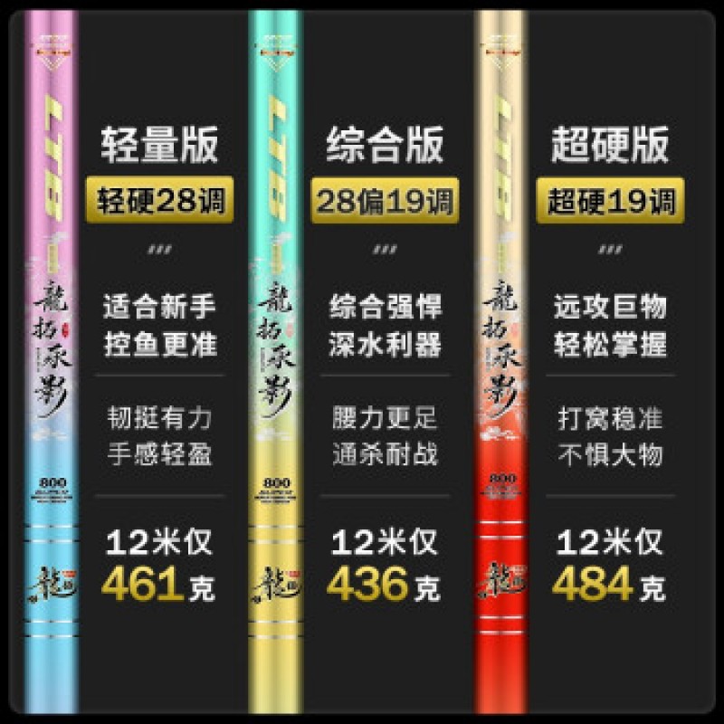 Longtuo 브랜드 낚싯대, 상위 10개 전통 긴 낚싯대, 초경량 및 초경질 낚싯대, 19개의 조절 가능한 탄소 네스팅 낚싯대, 28개의 조절 가능한 8미터 하드 낚싯대 + 처음 2개의 소프트 낚싯대 + 선물 팩