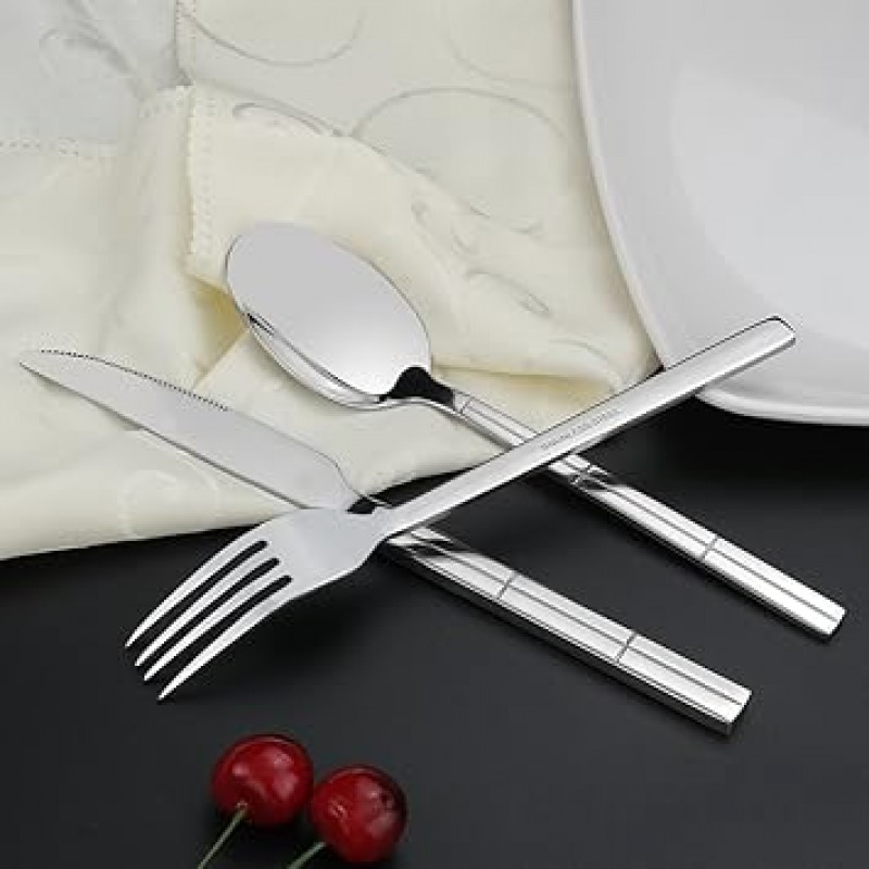 lesbin 60-piece 스테인레스 스틸 Flatware / 수저 세트, 서비스 for 12