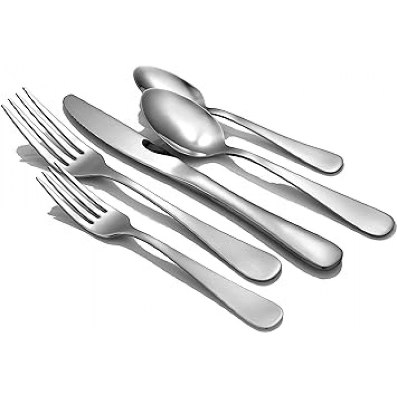 Liberty Tabletop 새틴 아나폴리스 65피스 식기류 세트 12인용 서비스 Liberty Tabletop 제작