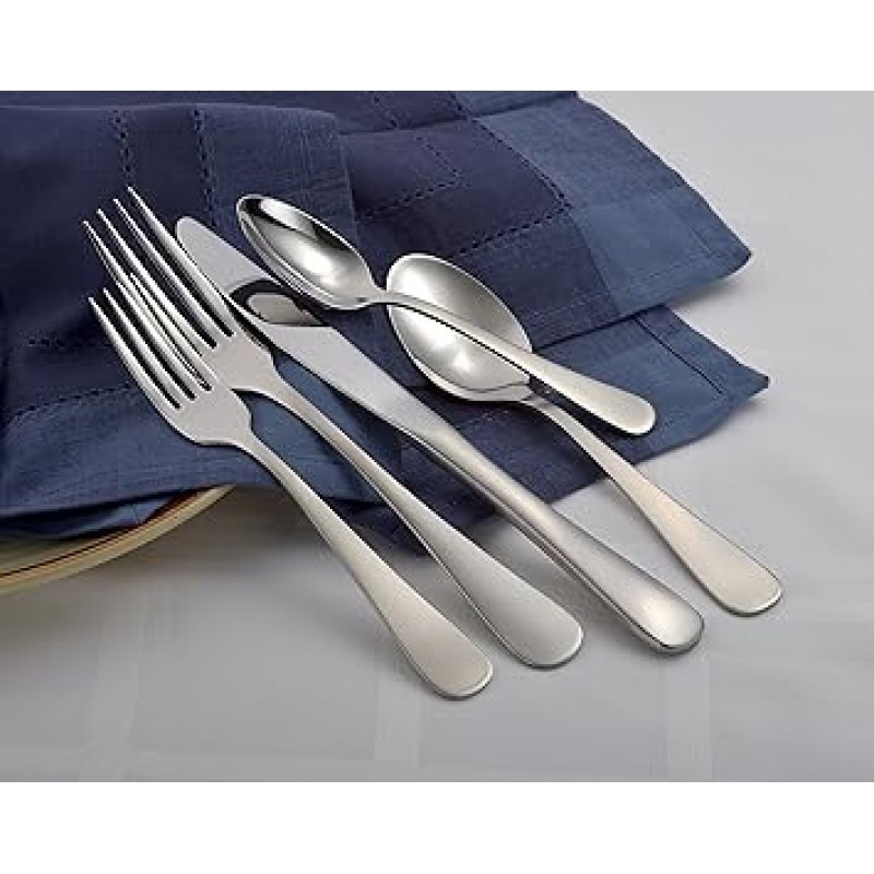 Liberty Tabletop 새틴 아나폴리스 65피스 식기류 세트 12인용 서비스 Liberty Tabletop 제작