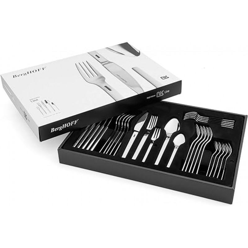 Berghoff 라인 미러 마무리 칼 붙이 세트 6 인분 실버 30 개