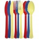 Tiger 요리사 플라스틱 칼 붙이 세트 정렬 색상Heavy Duty Colored 플라스틱 Silverware 세트 Primary Colors 레드 silverware set colored