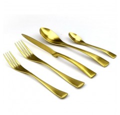 jankng 18 /10 스테인레스 스틸 매트 Flatware Set 골드 AJKKYBLKMATTE54GOLD