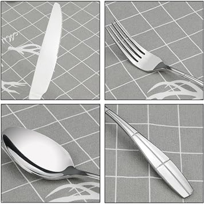 eagrye 60-piece Flatware 세트, 스테인레스 스틸 은 식기, 서비스 for 12
