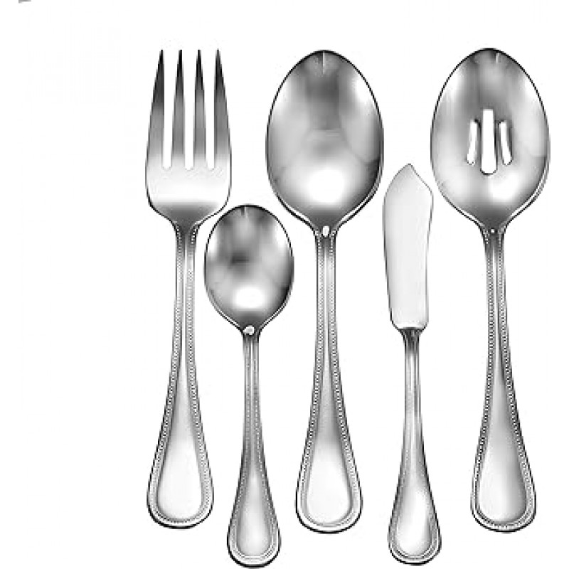 Liberty Tabletop 진주 45-piece 18 / 10 Flatware 세트 서비스 for 8 , includes serving 조각Made in USA
