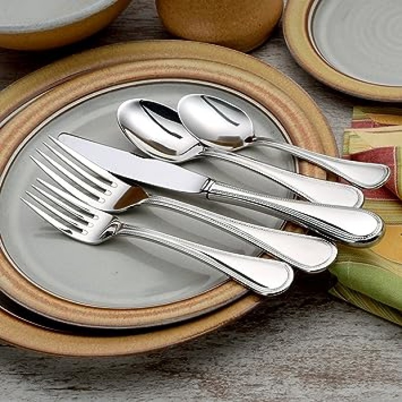 Liberty Tabletop 진주 45-piece 18 / 10 Flatware 세트 서비스 for 8 , includes serving 조각Made in USA