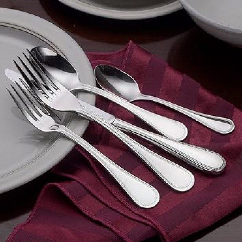 Liberty Tabletop 진주 45-piece 18 / 10 Flatware 세트 서비스 for 8 , includes serving 조각Made in USA