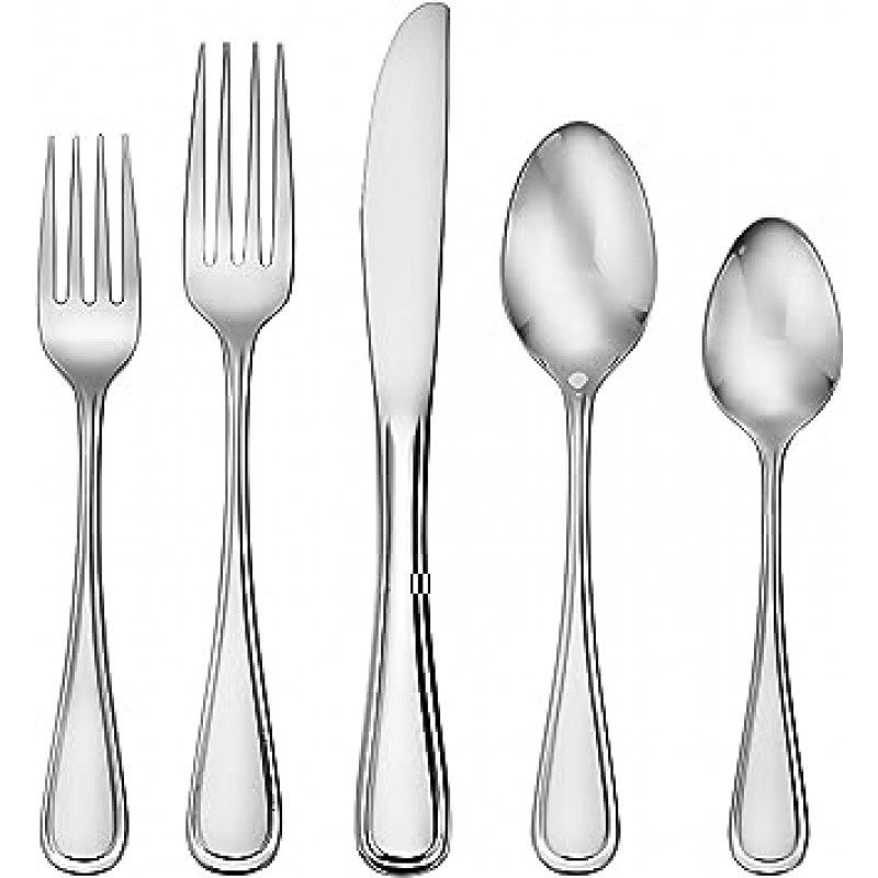 Liberty Tabletop 클래식 림 45 Piece Flatware Set for 8 Made in USA