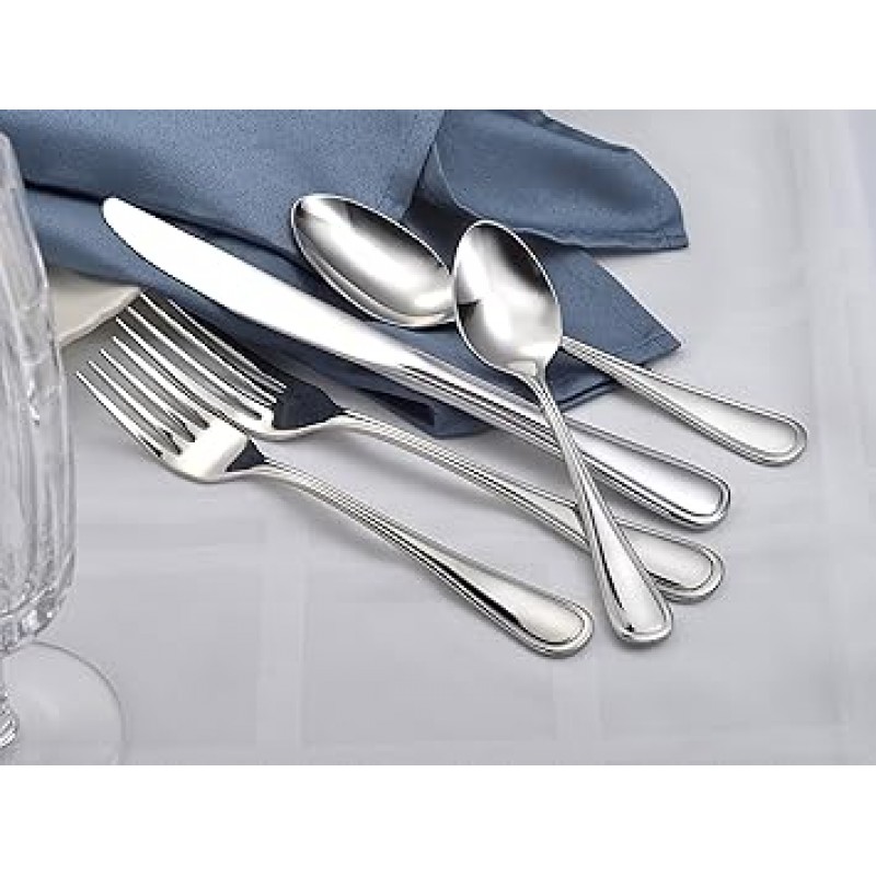 Liberty Tabletop 클래식 림 45 Piece Flatware Set for 8 Made in USA