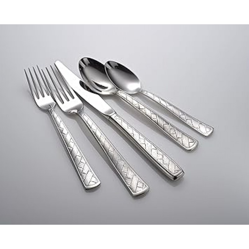 Liberty Tabletop 직조 65-piece 18 / 10 Flatware 세트 서비스 for 12 , Includes Serving 조각Made in USA