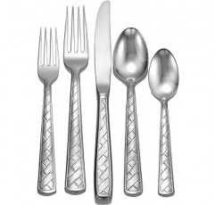 Liberty Tabletop 직조 65-piece 18 / 10 Flatware 세트 서비스 for 12 , Includes Serving 조각Made in USA