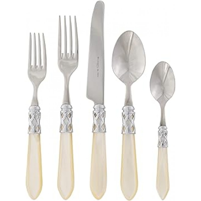 Aladdin 5 Piece Flatware 세트 마무리: Brilliant 아이보리