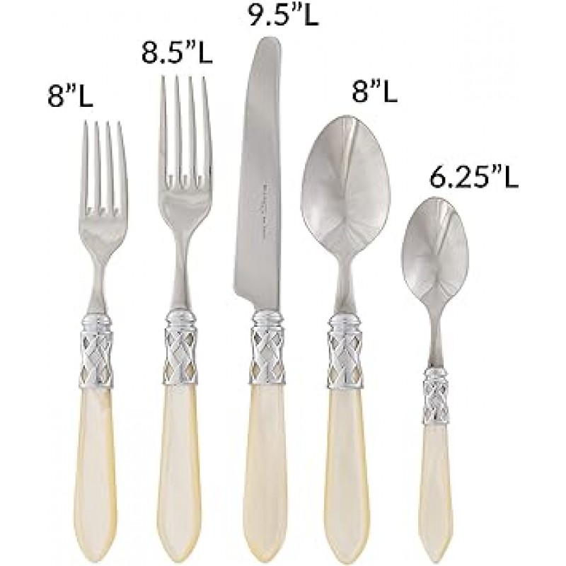 Aladdin 5 Piece Flatware 세트 마무리: Brilliant 아이보리