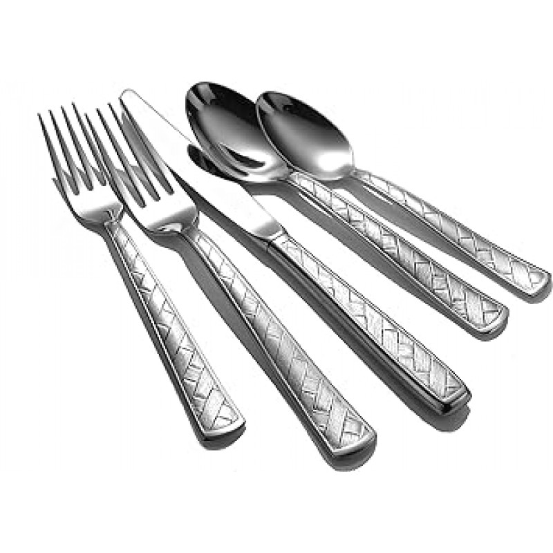 짠 20 Piece Flatware 세트 18 / 10 Made in USA