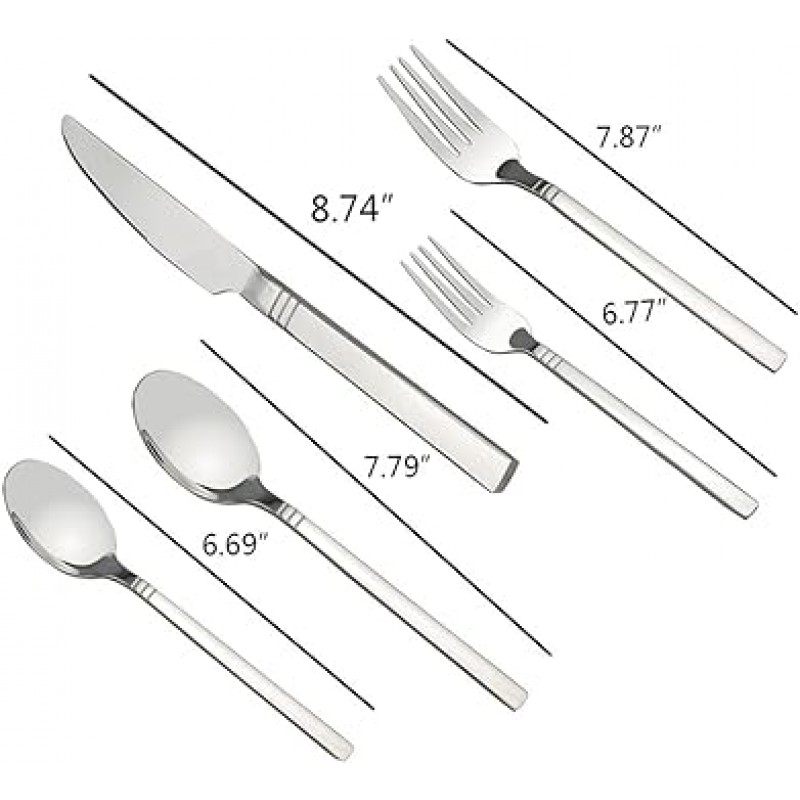 fIaze 스테인레스 스틸 Flatware, 60-piece 세트, 서비스 for 12