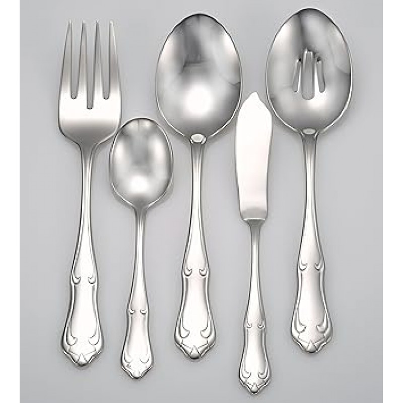 Liberty Tabletop Champlin 65개 18 / 10 식기 세트, 서빙피스 포함Made in USA