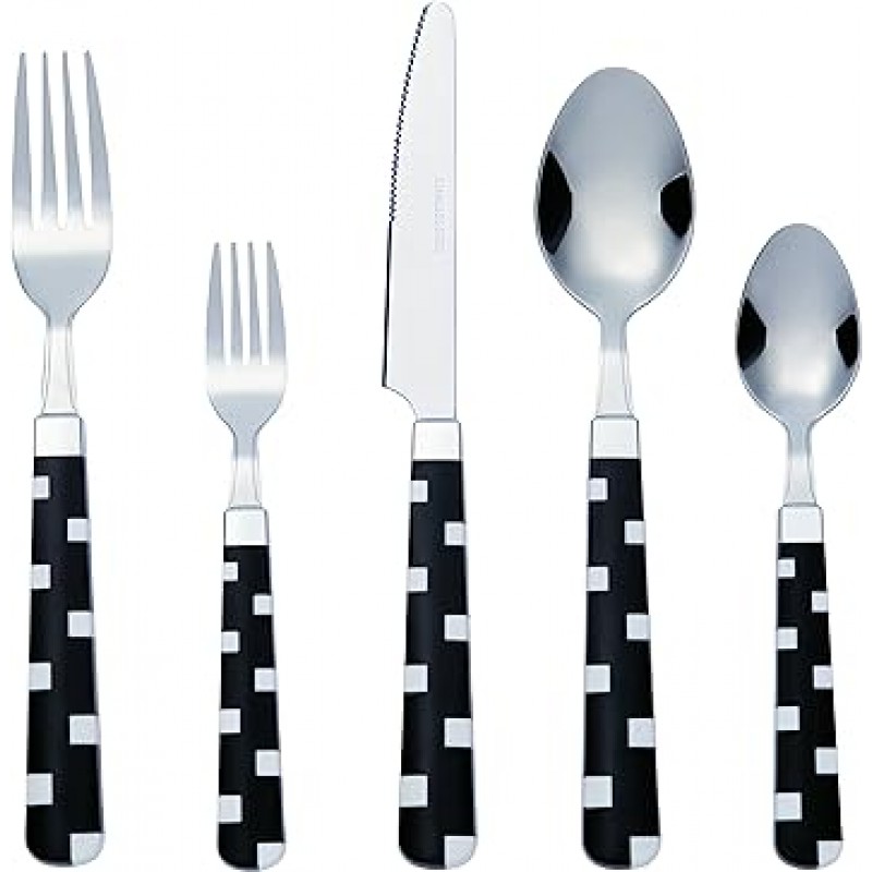 Bon Fusion 20-piece 스테인레스 스틸 Flatware 세트 – 블랙