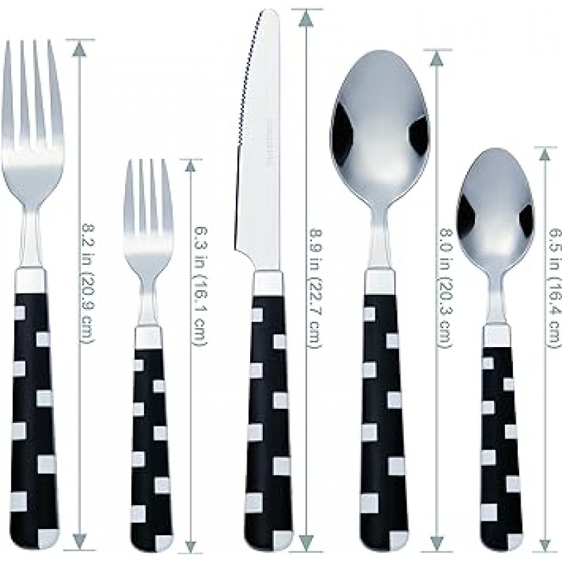 Bon Fusion 20-piece 스테인레스 스틸 Flatware 세트 – 블랙