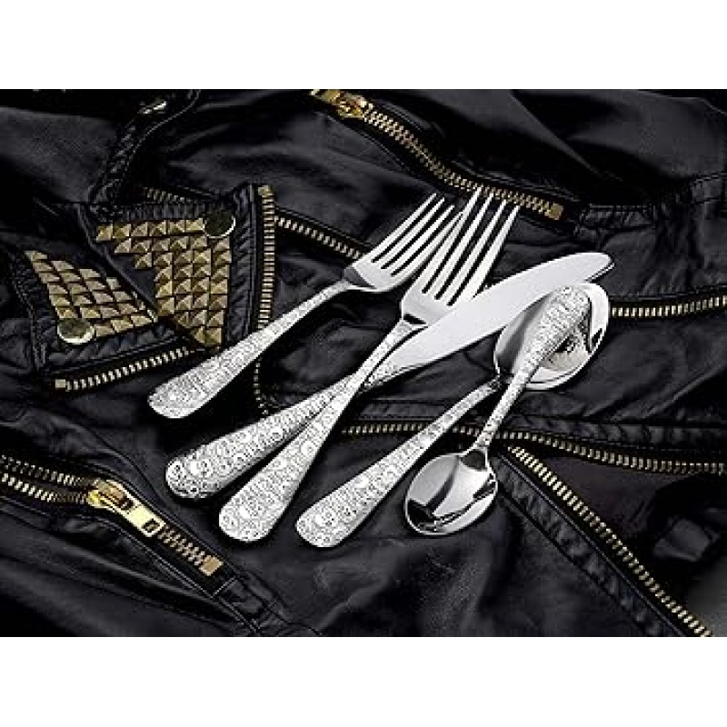 Liberty Tabletop Calavera (스컬) 65 Piece Flatware Set for 12 Made in USA