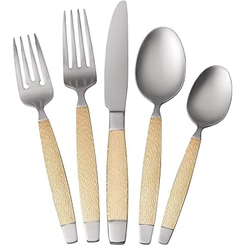 Metropolitan citta 골드 악센트 Flatware Set Service for 4