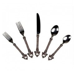 GG 컬렉션 Fleur De Lis 20 Piece Flatware Set 20 Piece 실버 90807