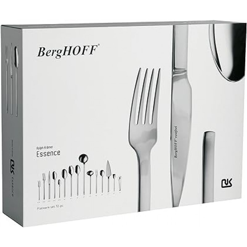 Berghoff Ralph Kramer Essence 72pc 스테인레스 스틸 Flatware 세트, 미러 광택 Utensils