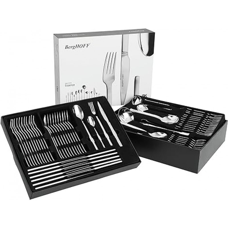 Berghoff Ralph Kramer Essence 72pc 스테인레스 스틸 Flatware 세트, 미러 광택 Utensils