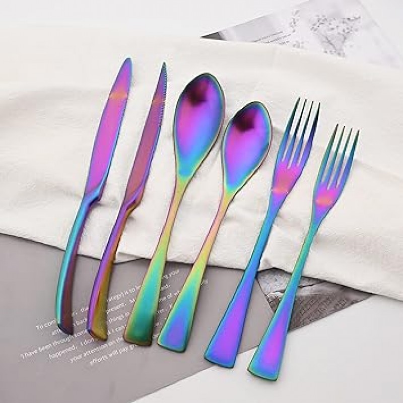 uniturcky 18 /10 스테인레스 스틸 매트 Flatware 세트 식세기 대응 4 kayama-rainb6x4