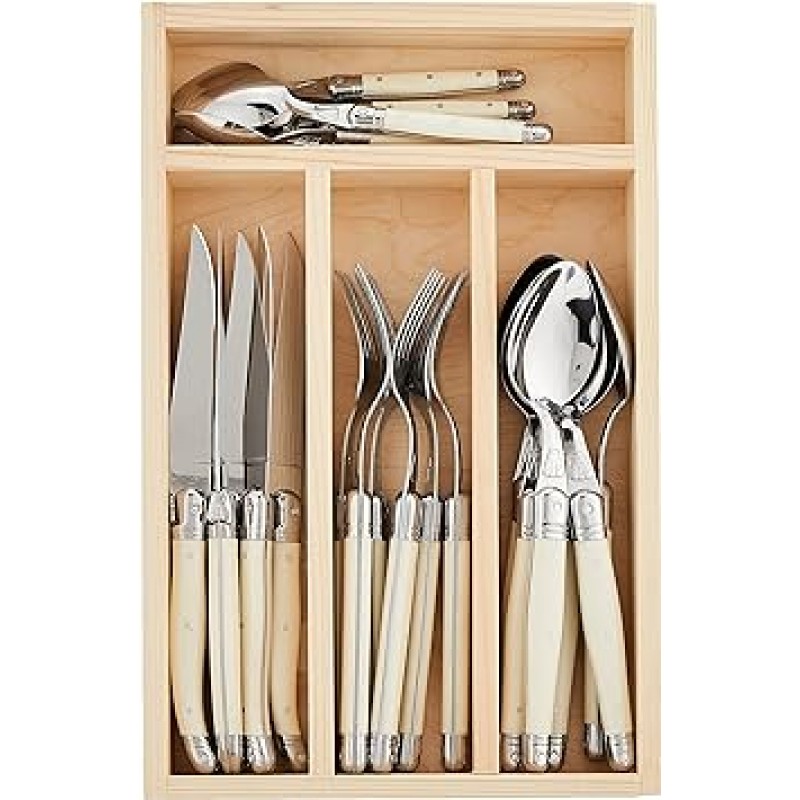 Laguiole ragio-ru Pieces Cutlery 24 Pieces Set (Knife/Spoon/Fork) [병행수입품]