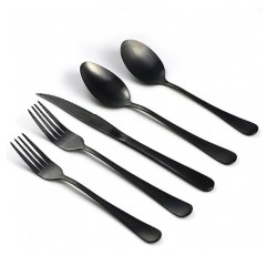 jankng 18 /0 스테인레스 스틸 Classic Serrated 스테이크 나이프 Flatware Set 블랙 JANKNG