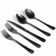 jankng 18 /0 스테인레스 스틸 Classic Serrated 스테이크 나이프 Flatware Set 블랙 JANKNG
