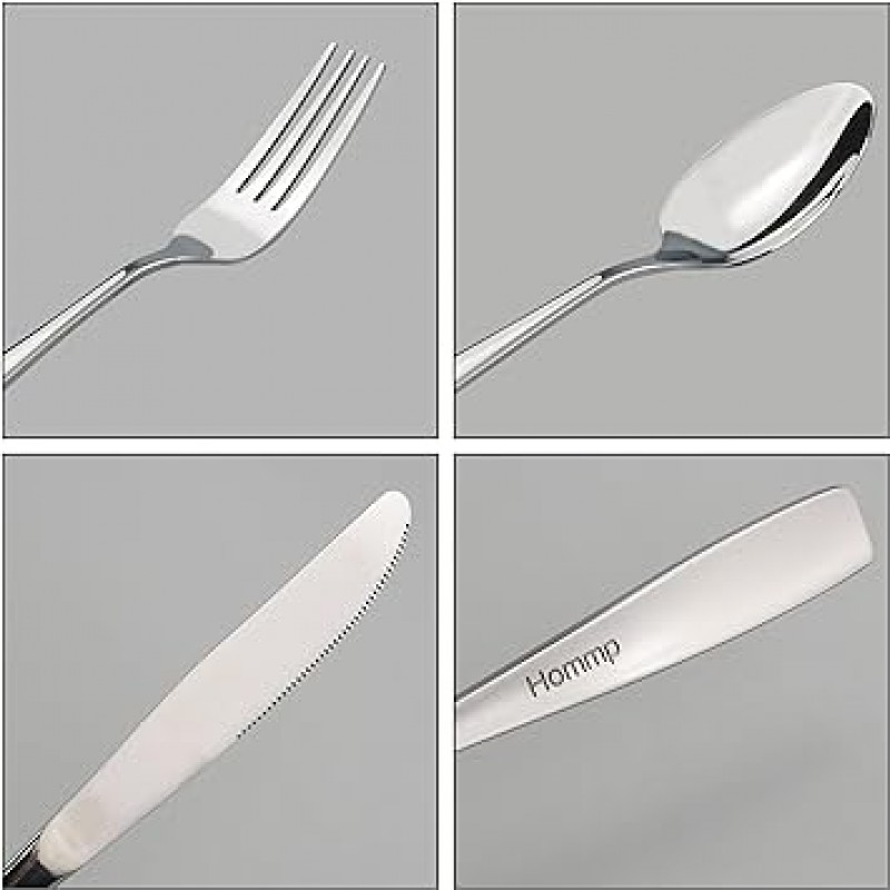 HOMMP 80-piece Flatware 세트, 스테인레스 스틸, 서비스 for 16