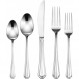 이탈리아 컬렉션" 20-pc 프리미엄 Silverware Flatware Serving Set, Service for 4, 18 /10 스테인레스 스틸 실버 도금 다이닝 Flatware 클리어