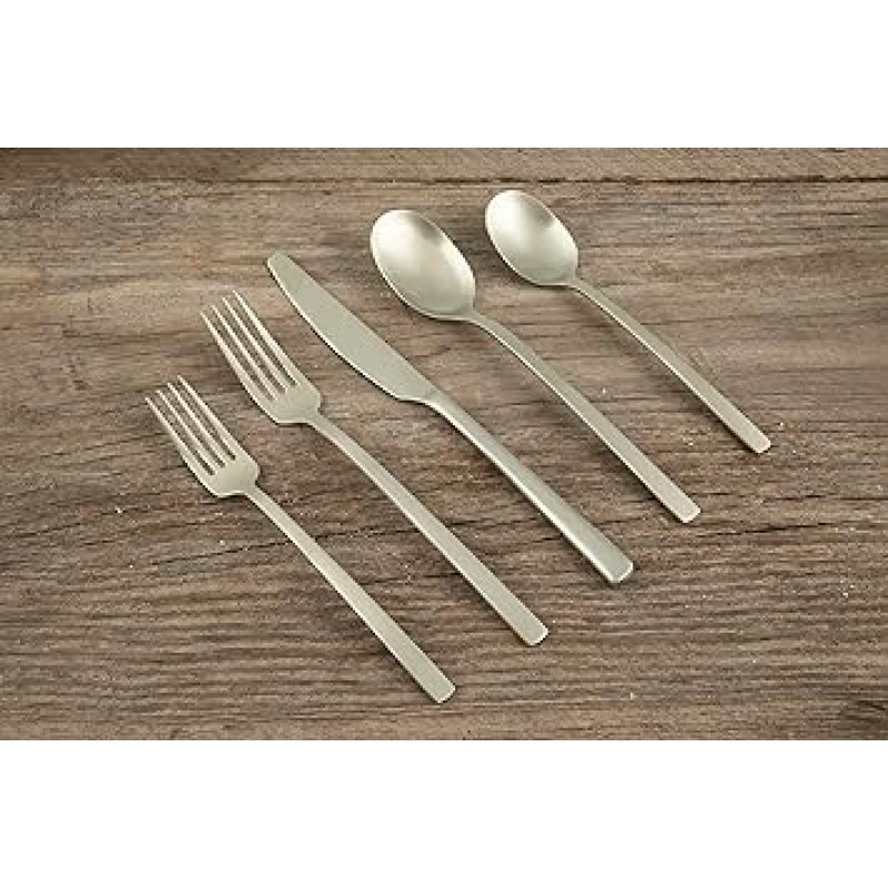 Cambridge Silversmiths 비콘 샴페인 새틴 20 개 플랫웨어 세트 4 인용 실버