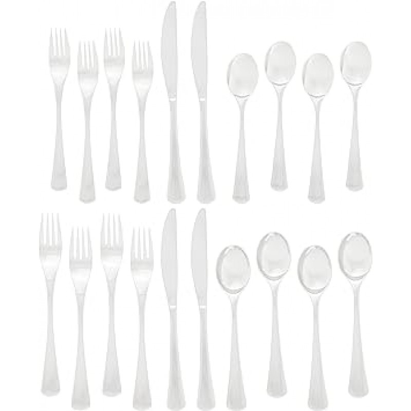 Ginkgo Mariko 스테인레스 미러 마감 Flatware – 세트 of 20 20 Piece 실버 079914-41015-1