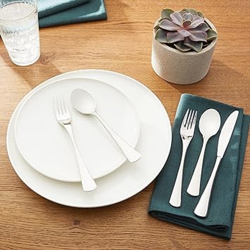 Ginkgo Mariko 스테인레스 미러 마감 Flatware – 세트 of 20 20 Piece 실버 079914-41015-1