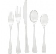 Ginkgo Mariko 스테인레스 미러 마감 Flatware – 세트 of 20 20 Piece 실버 079914-41015-1