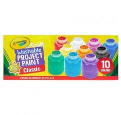 Crayola 541205 수채화 물감 병 페인트, 10색, 물로 쉽게 제거, 클래식