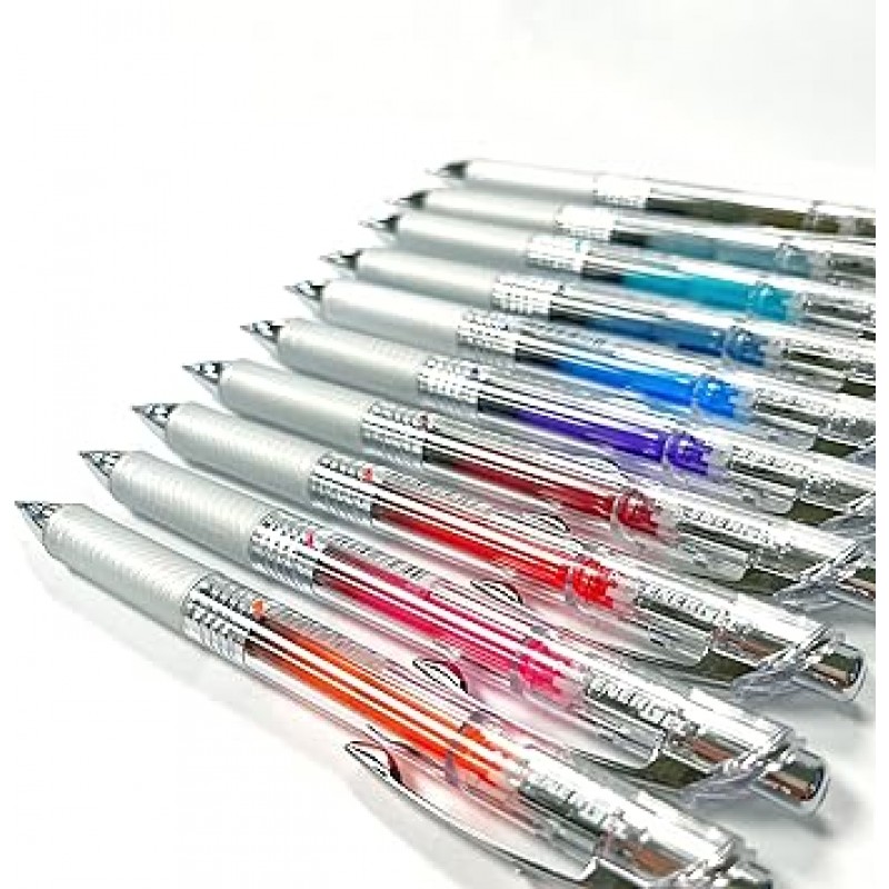 Pentel BL77TL-10 EnerGel 잉크 볼펜, 0.03인치(0.7mm), 10색