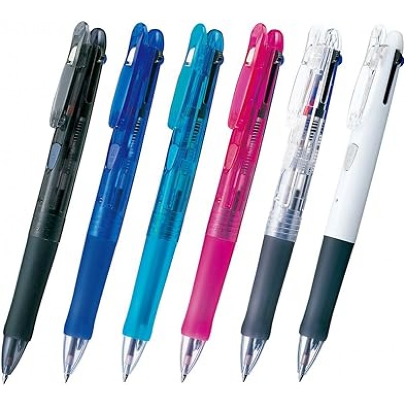 Zebra B-B4A3-BK 4색 볼펜, 클립온 G4C, 블랙, 10개입