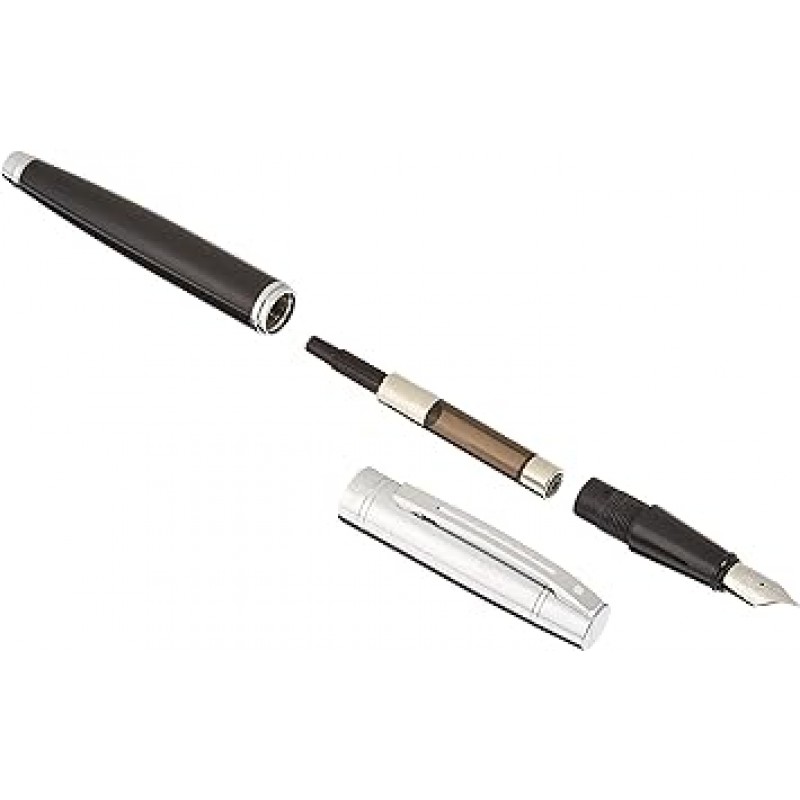 SHEAFFER SGC9314PN-F 300 만년필, F, 파인 포인트, 블랙 & 크롬