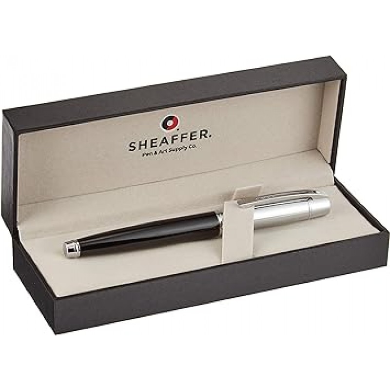 SHEAFFER SGC9314PN-F 300 만년필, F, 파인 포인트, 블랙 & 크롬